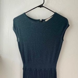 Hunter green Ann Taylor Loft XSP A-Line woven dress